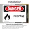 Signmission Propane Danger Sign, Vinyl Decal, 10in W x 7in L, 2PK OS-2PACK-DS-D-710-L-2040 - alternate 2